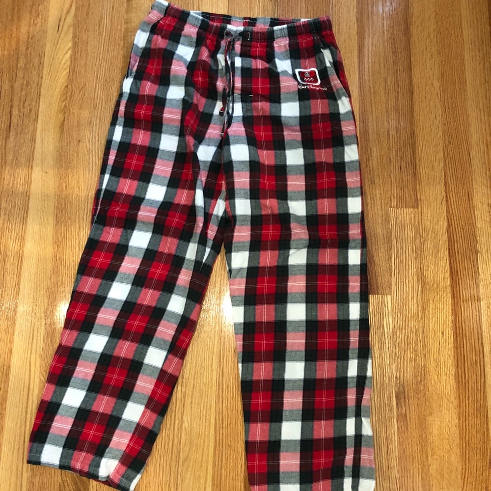 Plaid pajamas from Disney world! Super comfy!!!!